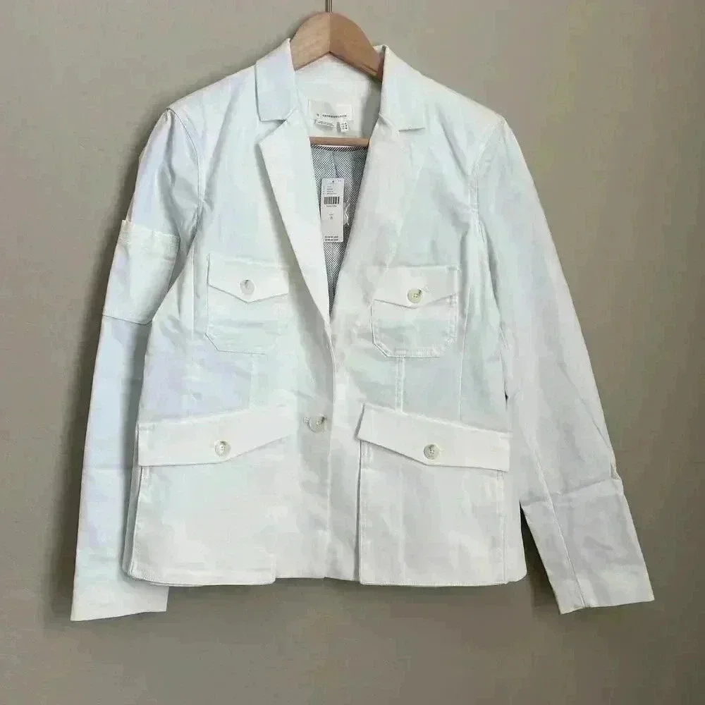 Anthropologie Neve Utility Jacket White Size 8‎